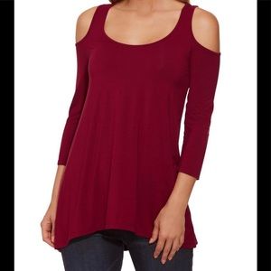 Cold Shoulder Hi/Lo Trapeze Top